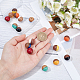 SUNNYCLUE 1 Box 16Pcs 8 Colors Colorful Wooden Beads Two Tone Resin Walnut Wood Bead Large Hole Round Spacers Bulk for Jewelry Making DIY Bracelets Earrings Crafts Findings Accessory RESI-SC0001-89-3