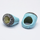 Los anillos de dedo de color turquesa sintética RJEW-F077-13-3