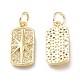 Brass Micro Pave Clear Cubic Zirconia Charms ZIRC-L076-055G-2
