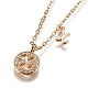 Brass Micro Pave Clear Cubic Zirconia Double Letter Pendant Necklaces NJEW-Z010-24-1