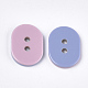 2  - 正孔樹脂ボタン  ツートン  オーバル  フラミンゴ  26x18.5x3mm  穴：3mm RESI-S374-22A-2
