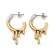 Two Tone 304 Stainless Steel Melting Dripping Stud Earrings EJEW-F289-02GP-1