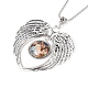 Zinc Tibetan Style Alloy Angel Wing Heart Pendant Necklaces NJEW-G328-B01-3