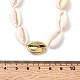 Женские бусины из нержавеющей стали 304 и натуральных ракушек каури NJEW-F356-03G-3