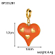 Подвески в форме сердца из нержавеющей стали 304 с эмалью STAS-OY004-09G-2