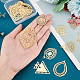 PH PandaHall 16pcs Vintage Golden Charms 8 Style Filigree Pendants Joiners 304 Stainless Steel Hollowed-Out Rhombus Pendant Filigree Flower Charms for Dangle Earrings Necklace Jewelry Making DIY-PH0010-86-3