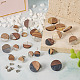 24 шт. 12 стильных плоских круглых серег-гвоздиков из смолы и орехового дерева со штифтом из нержавеющей стали 304 для женщин EJEW-TA0001-20-5