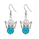 Boucles d'oreilles pendantes en strass et perles de verre en argile polymère EJEW-JE05444-3