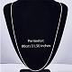 Collar de cadena de eslabones finos y delicados de plata de ley chapados en rodio para mujeres y hombres JN1096B-07-2
