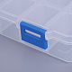 BENECREAT 6 Pack 15 Grids Jewellery Divider Box Organiser Adjustable High Quality Transparent Plastic Bead Case Storage Container 14 x 10 x 3 cm CON-BC0001-05-2