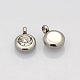 Trendy Original Color 304 Stainless Steel Faceted Grade A Rhinestone Flat Round Charms Pendants RB-N030-01-3