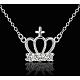Модные серебряные плакированные латунной короной циркония и ожерелья с крестом NJEW-BB12661-4