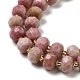 Chapelets de perles en rhodonite naturelle G-P508-A19-01-4