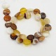 Natural Striped Agate/Banded Agate Beads Strands G-L005-05-2