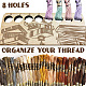 8-позиционные деревянные лотки для хранения ниток для вышивания TOOL-WH0056-012-5