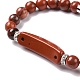 Natural Jasper Beads Charm Bracelets BJEW-K164-B04-3