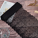 花柄ポリエステルメッシュチュール生地  服飾材料  ブラック  23.1~24x0.005cm DIY-WH0308-323A-4