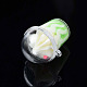 樹脂チャーム  模造アイスクリームカップペンダント  アクリルカップとポリマークレイの装飾が施されています  薄緑  34.5x27.5x29.5mm  穴：1.2~1.5mm RESI-S402-01C-2