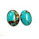 Dyed Synthetic Turquoise Oval Cabochons X-G-E294-04A-2