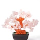 Schegge di quarzo rosa naturale albero dei soldi bonsai display decorazioni DJEW-B007-08F-2