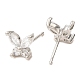 Butterfly Platinum Brass Stud Earrings EJEW-L270-07P-05-2