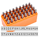 スチールスタンプ  文字a〜zと数字を含む  プラチナ  60x6x6mm AJEW-WH0143-28C-1
