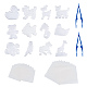 5x5mmDIYヒューズビーズキット  動物の形のabcプラスチックペグボード付き  アイロン用紙とプラスチックヒューズビーズピンセット  透明 DIY-X0294-09-1