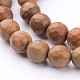 Pétrifiés bois brins de perles naturelles G-UK0001-82F-6mm-1
