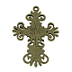 Cabochon bases aleación de cruz colgante de rhinestone de estilo tibetano X-TIBEP-24985-AB-FF-2