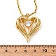 Женские латунные подвески в форме сердца с прозрачным кубическим цирконием NJEW-K381-07C-G-5