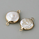 Conectores de eslabones de perlas naturales chapados PEAR-R065-31-2