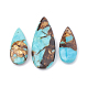 Assembled Bronzite and Synthetic Turquoise Pendants G-S328-003J-1