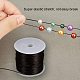 JEWELEADER About 65 Yards Japanese Elastic Stretch Thread 0.8mm Polyester String Cord Crafting DIY Thread for Bracelets Gemstone Jewelry Making Beading Craft Sewing - Black Color EW-PH0002-02B-2