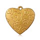Spray Painted Heart Frosted Alloy Pendants PALLOY-F091-01G-2