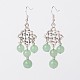 Dangling Tibetan Style Alloy Natural & Synthetic Mixed Stone Chandelier Earrings EJEW-JE01564-2
