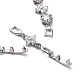 Noble Gift Ideas for Lady Platinum Plated Brass Micro Pave Cubic Zirconia CZ Flower Link Chain Bracelets BJEW-L471-01-4