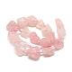 Granos naturales de abalorios de cuarzo rosa G-R421-02-2
