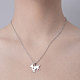 201 Stainless Steel Cat with Heart Pendant Necklace NJEW-OY001-41-2