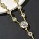 Ожерелья из латуни с прозрачными кубическими цирконами и паве NJEW-G183-06G-02-2