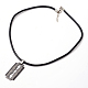 Alloy Razor Blade Pendant Necklaces for Men NJEW-L401-36B-2