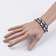 Natural Lava Rock and Howlite and Hematite Beads Wrap Bracelet BJEW-JB03611-01-5