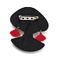 メガネブローチの女の子  バックパックの服のためのファッションアクリル安全襟章  桃パフ  64x53.5x9mm  ピン：0.6mm JEWB-M021-21-2