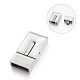 Smooth 304 Stainless Steel Rectangle Bayonet Clasps STAS-E089-62C-1