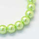 Backen gemalt pearlized Glasperlen runden Perle Stränge HY-Q003-6mm-07-2