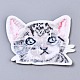 猫のアップリケ  機械刺繍布地手縫い/アイロンワッペン  マスクと衣装のアクセサリー  カラフル  52.5x64x1.5mm DIY-S041-123-2