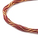 Bracelet silder cordon rond en nylon motif vague couple avec fermoir en laiton pour femme BJEW-C020-10G-4