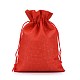 ポリエステル模造黄麻布包装袋巾着袋  レッド  18x13cm ABAG-R004-18x13cm-01-2