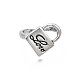 Padlock with Word Love Alloy Open Cuff Ring for Women RJEW-T009-42AS-1