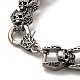 Tibetan Style Alloy Skull Link Chain Bracelet for Men WG20047-01-3