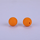 丸いシリコン焦点ビーズ  チーターのための咀嚼ビーズ  DIYの看護ネックレス用  オレンジ  15mm  穴：2mm SI-JX0046A-97-5